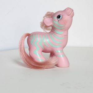 Vintage 1980s G1 My Little Pony, Pony Friends, "Zigzag" the Zebra